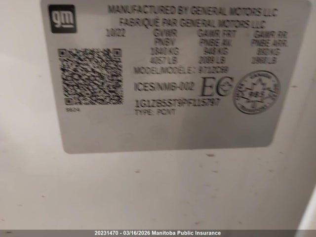 1G1ZB5ST9PF115797 Chevrolet MALIBU LS