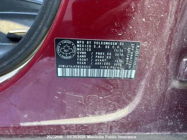 3VWLA7AJ4FM269020 Volkswagen Jetta 2.0 Tdi