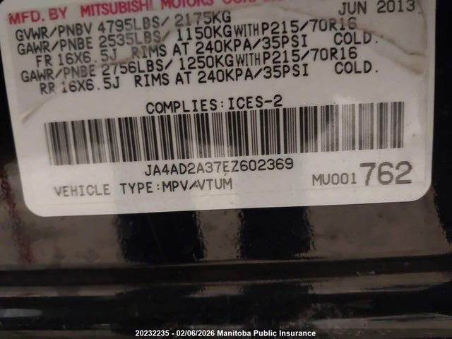 Mitsubishi Outlander Es 2014 JA4AD2A37EZ602369 Image 9