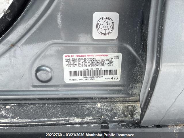 Продажа на аукционе авто 2011 Mitsubishi Rvr Se, vin: JA4AJ4AU0BZ604229, номер лота: 20232760