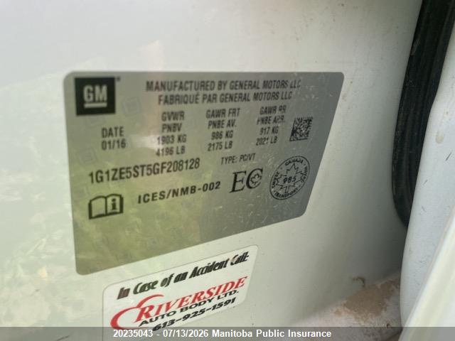 Aukcja sprzedaży 2016 Chevrolet Malibu Lt, vin: 1G1ZE5ST5GF208128, numer aukcji: 20235043