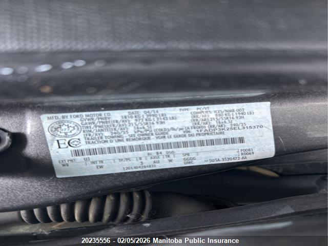 1FADP3K25EL315370 Ford FOCUS SE