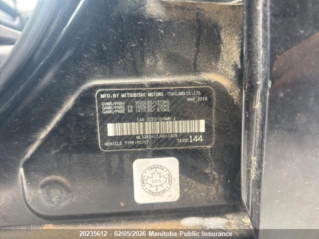 ML32A3HJ7JH011409 Mitsubishi MIRAGE ES