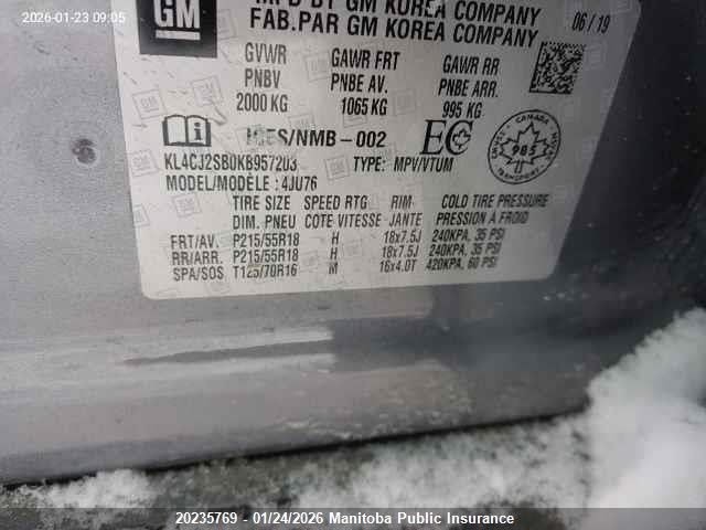 KL4CJ2SB0KB957203 Buick Encore Sport Touring