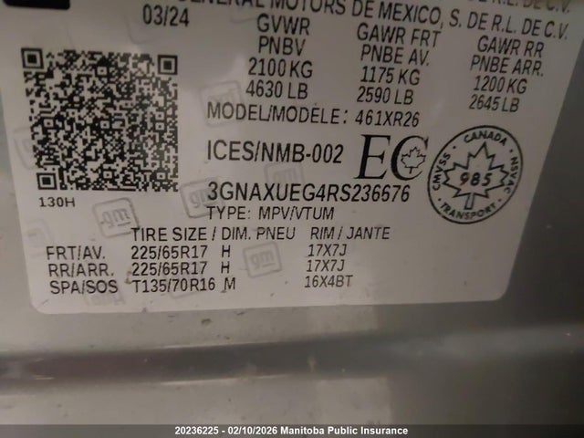 3GNAXUEG4RS236676 Chevrolet EQUINOX LT