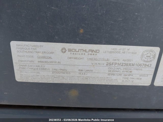 2SFPM239XM1067843 Trailer Southland