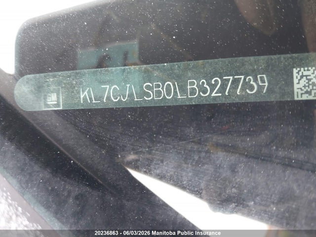 Продаж на аукціоні авто 2020 Chevrolet Trax Lt, vin: KL7CJLSB0LB327739, номер лоту: 20236863