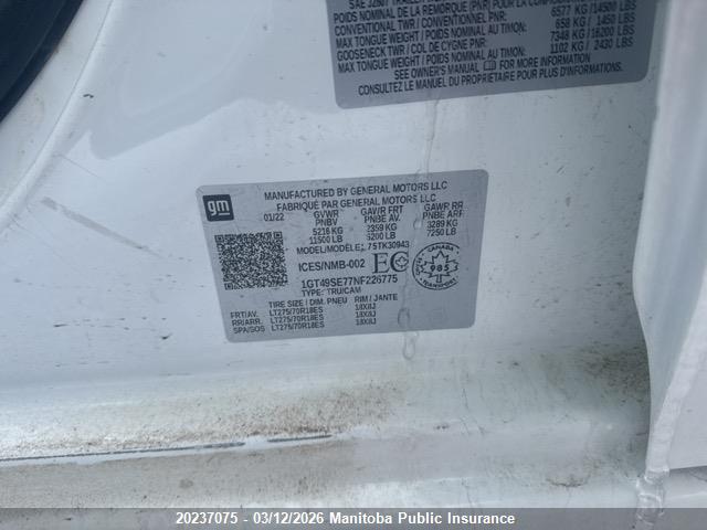 Aukcja sprzedaży 2022 Gmc Sierra 3500 Pro Crew Cab, vin: 1GT49SE77NF226775, numer aukcji: 20237075
