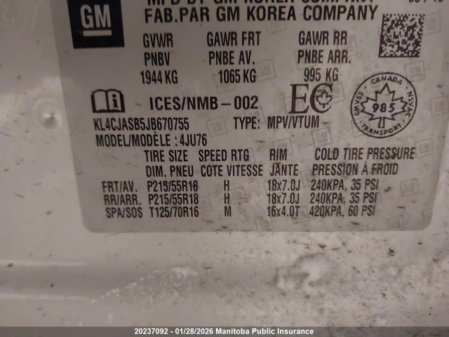 KL4CJASB5JB670755 Buick Encore