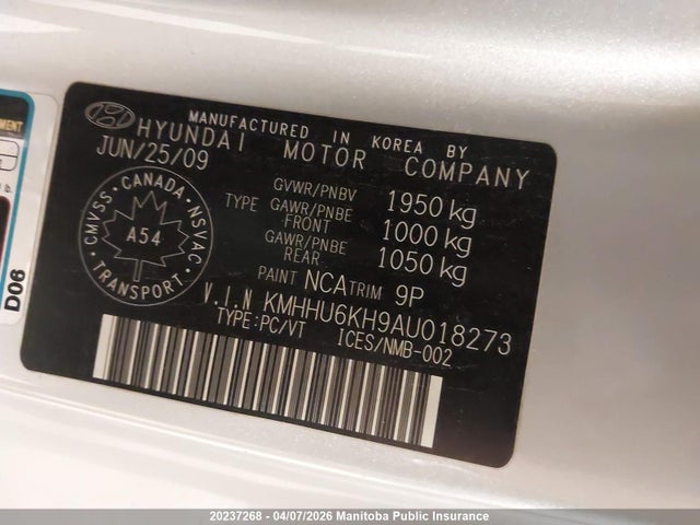 Продаж на аукціоні авто 2010 Hyundai Genesis V6, vin: KMHHU6KH9AU018273, номер лоту: 20237268