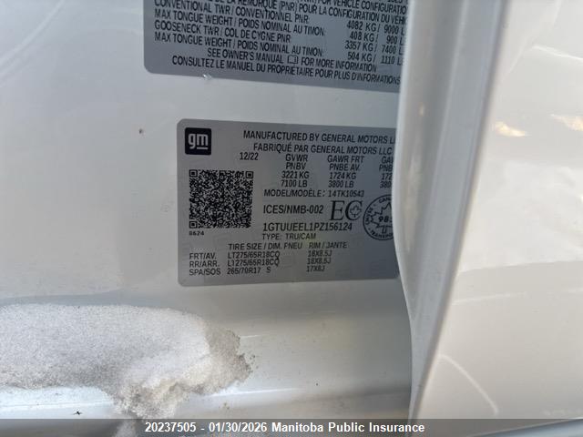 1GTUUEEL1PZ156124 GMC Sierra 1500 At4 Crew Cab