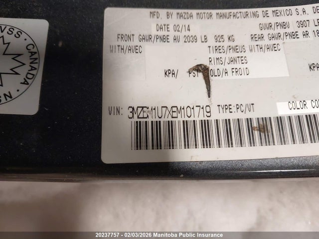 3MZBM1U7XEM101719 Mazda Mazda3 Gx Sky