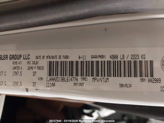 Продаж на аукціоні авто 2011 Jeep Wrangler Sport, vin: 1J4AA2D18BL614774, номер лоту: 20237940