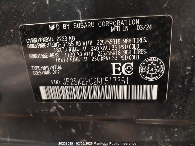 JF2SKEFC2RH517351 Subaru Forester 2.5i Sport