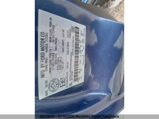 Продажа на аукционе авто 2009 Ford Escape Xlt V6, vin: 1FMCU93G19KB60223, номер лота: 20238095