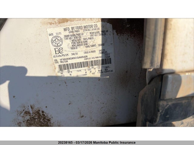Aukcja sprzedaży 2012 Ford Explorer Xlt, vin: 1FMHK8D85CGA65428, numer aukcji: 20238165