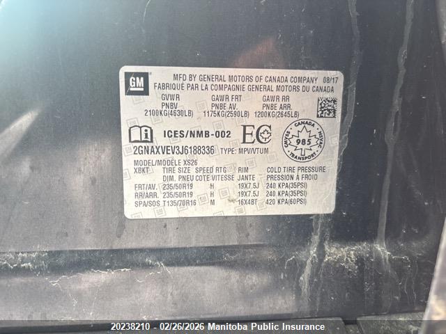 Chevrolet Equinox Premier 2018 2GNAXVEV3J6188336 Image 9
