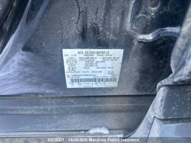 1FMSK8DH5MGA34347 Ford EXPLORER XLT