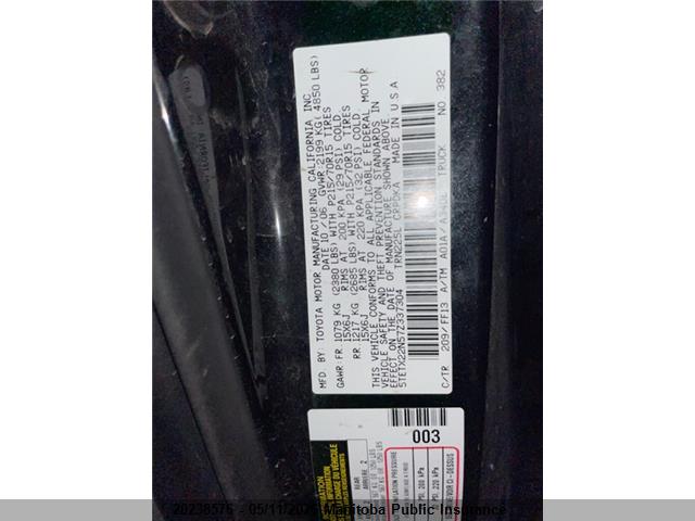 20238576 :رقم المزاد ، 5TETX22N57Z337304 vin ، 2007 Toyota Tacoma Access Cab مزاد بيع