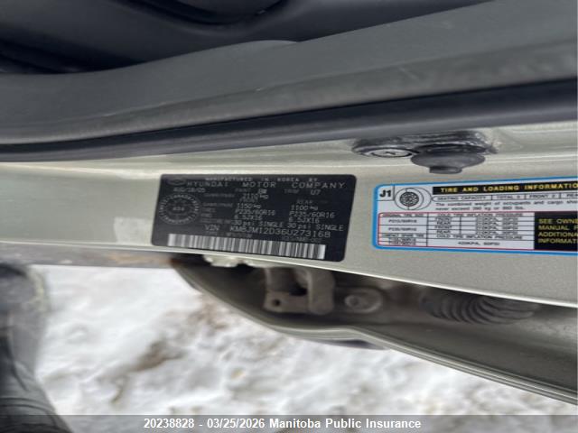 20238828 :رقم المزاد ، KM8JM12D36U273168 vin ، 2006 Hyundai Tucson Gl V6 مزاد بيع