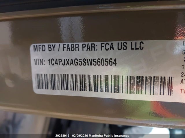 1C4PJXAG5SW560564 Jeep Wrangler Sport