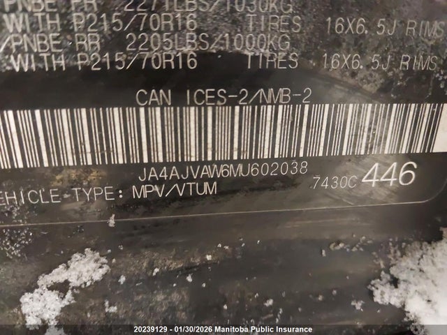 JA4AJVAW6MU602038 Mitsubishi RVR SE
