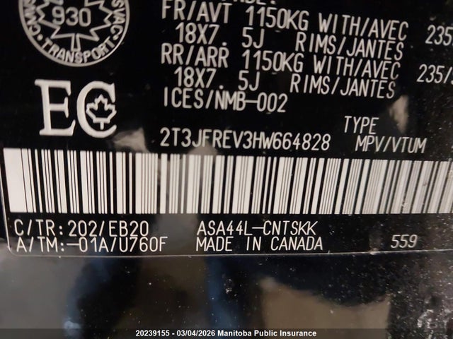 Toyota Rav4 Limited 2017 2T3JFREV3HW664828 Image 9