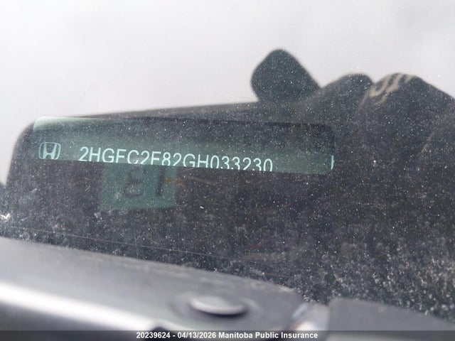 Aukcja sprzedaży 2016 Honda Civic Ex, vin: 2HGFC2F82GH033230, numer aukcji: 20239624