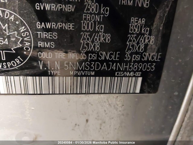 Hyundai Santa Fe Preferred 2022 5NMS3DAJ4NH389053 Image 9