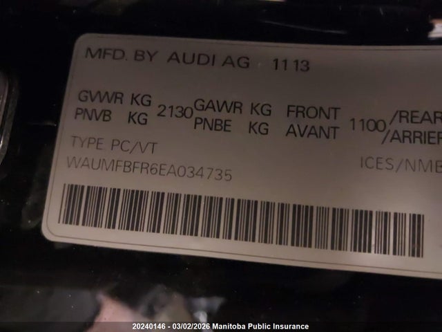 WAUMFBFR6EA034735 Audi A5 2.0t Quattro