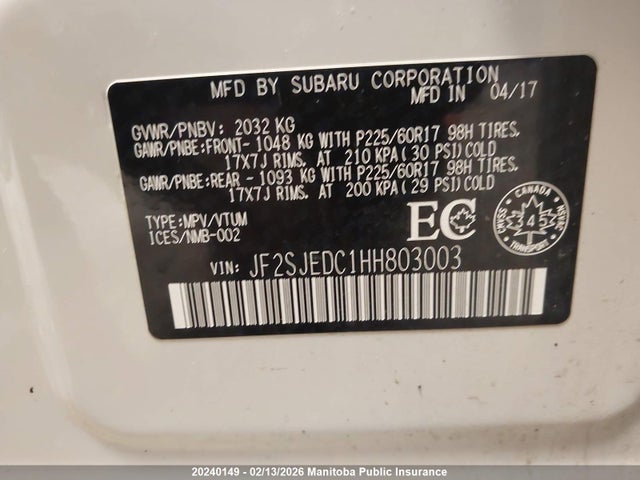 Subaru Forester 2.5i Touring 2017 JF2SJEDC1HH803003 Image 9