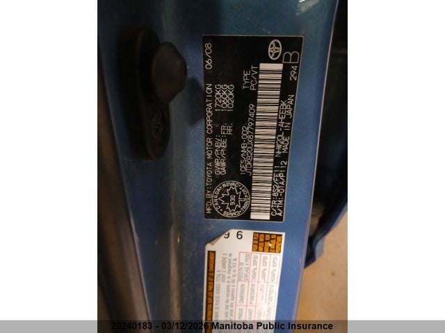 2008 Toyota Prius მანქანა იყიდება აუქციონზე, vin: JTDKB20UX87797409, აუქციონის ნომერი: 20240183