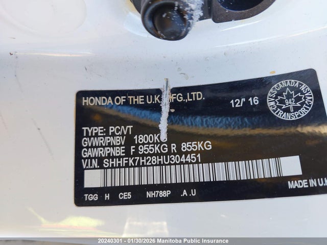 SHHFK7H28HU304451 Honda Civic Lx