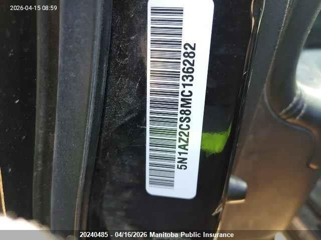 20240485 :رقم المزاد ، 5N1AZ2CS8MC136282 vin ، 2021 Nissan Murano Sl مزاد بيع