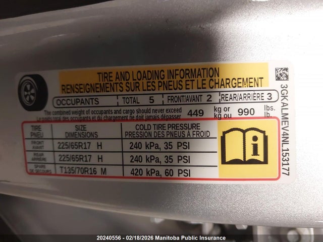 3GKALMEV4NL153177 GMC Terrain Sle