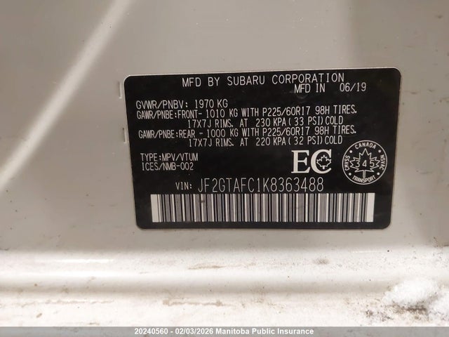 JF2GTAFC1K8363488 Subaru Crosstrek