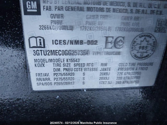 GMC Sierra 1500 Sle Crew Cab 2016 3GTU2MEC0GG257364 Image 8