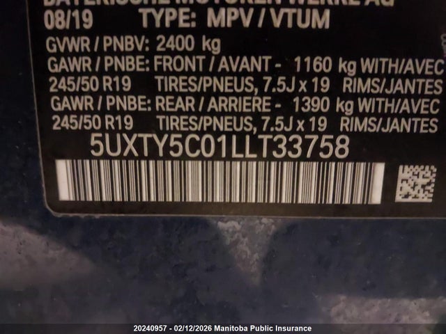 BMW X3 30i 2020 5UXTY5C01LLT33758 Image 9