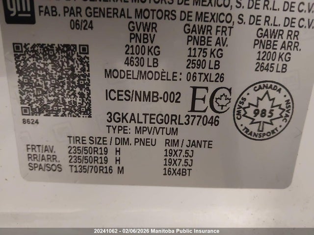 3GKALTEG0RL377046 GMC Terrain Sle