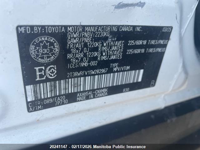 2T3RWRFV1SW282967 Toyota Rav4 Xle Hev