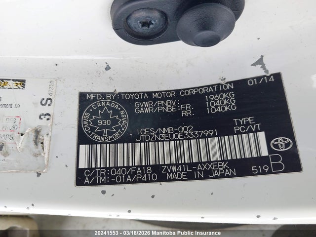 Auction sale of the 2014 Toyota Prius V, vin: JTDZN3EU0E3337991, lot number: 20241553