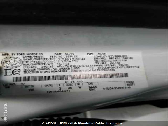 Ford FOCUS SE 2015 1FADP3K2XFL327712 Image 20