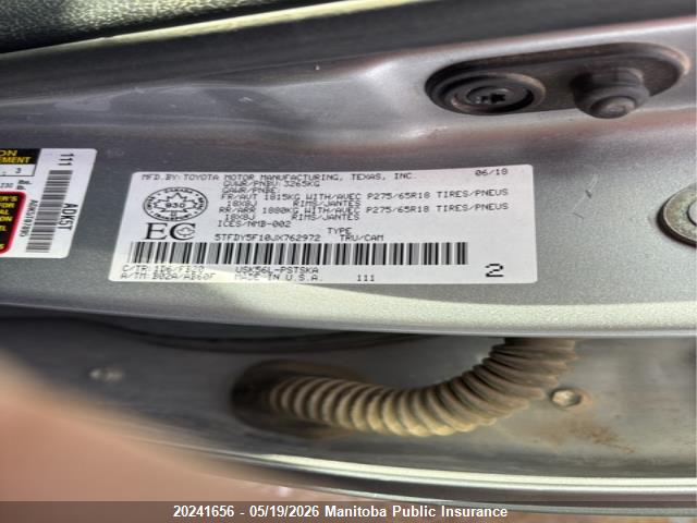 Aukcja sprzedaży 2018 Toyota Tundra Sr5 V8 Crewmax, vin: 5TFDY5F10JX762972, numer aukcji: 20241656