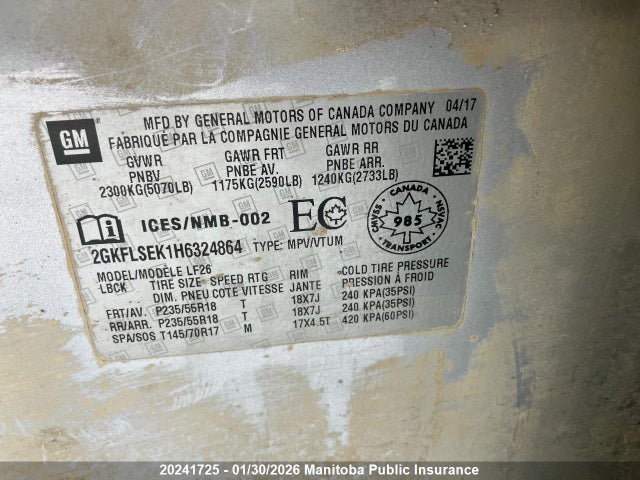 2GKFLSEK1H6324864 GMC Terrain Sle