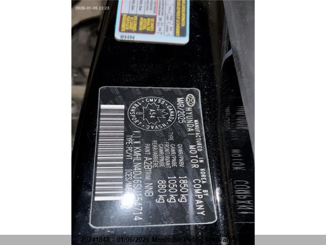 KMHLN4DJ6SU154714 Hyundai Elantra Luxury Hybrid