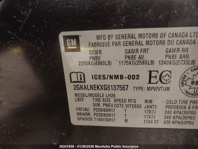 2GKALNEKXG6137567 GMC Terrain Sle