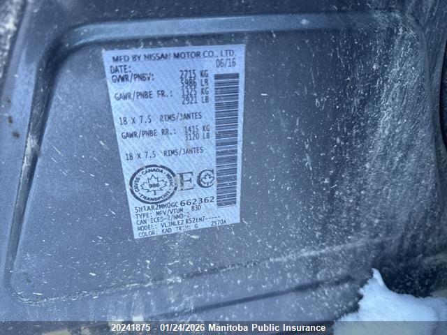 5N1AR2MM0GC662362 Nissan Pathfinder Sv