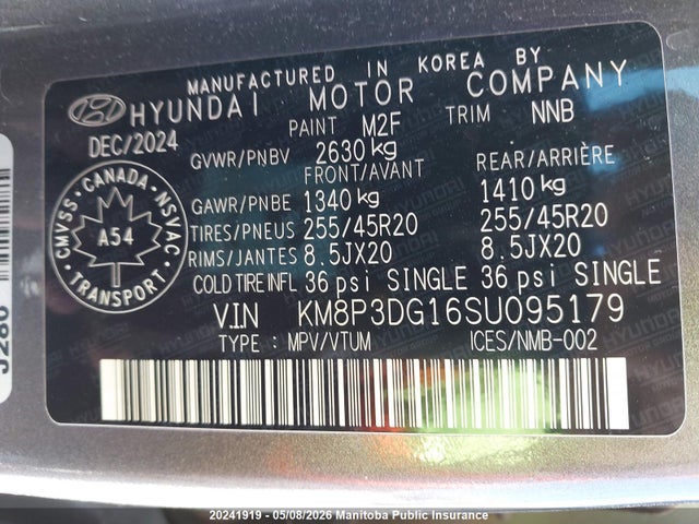 KM8P3DG16SU095179 Hyundai Santa Fe Preferred Hybrid