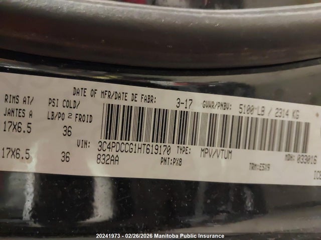 3C4PDCCG1HT619170 Dodge Journey Sxt