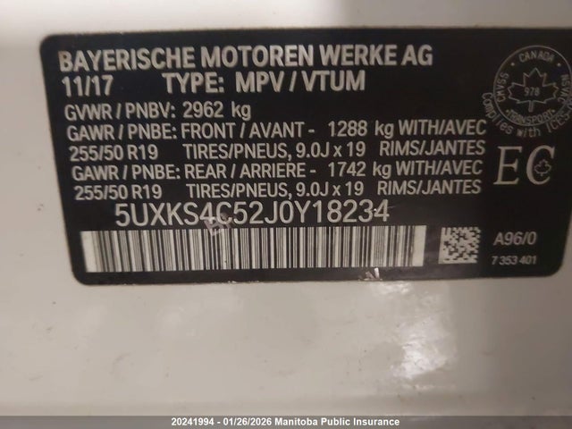 5UXKS4C52J0Y18234 BMW X5 35d